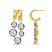 Two Tone Dangle Drop Chain Earring Lab Created Moissanite