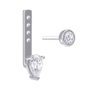 Pear & Round-Shaped Add-On Lab-Grown Diamond Earrings