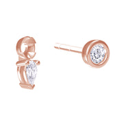 Pear Shape Add On Lab Grown Diamond Stud Earring