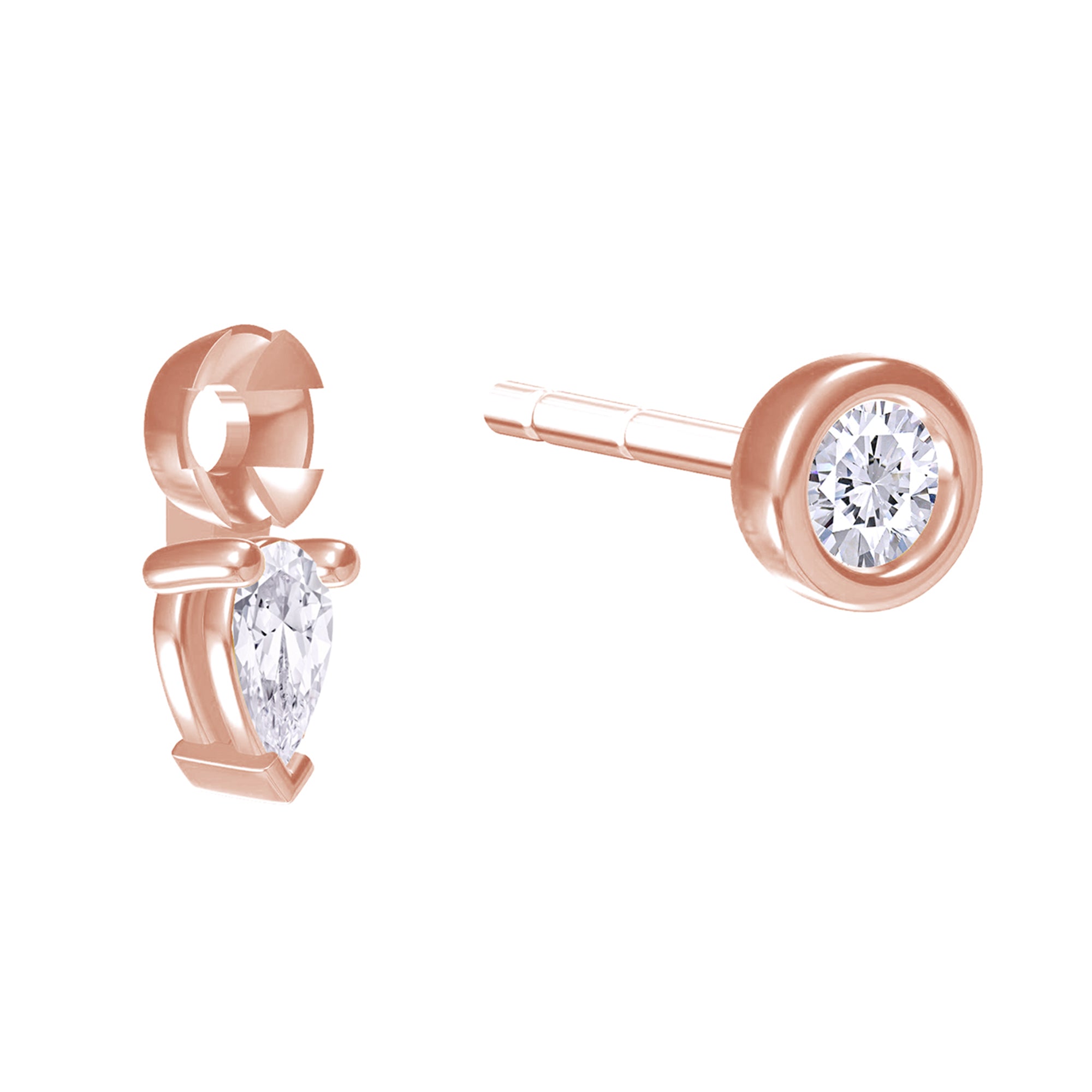 Pear Shape Add On Lab Grown Diamond Stud Earring