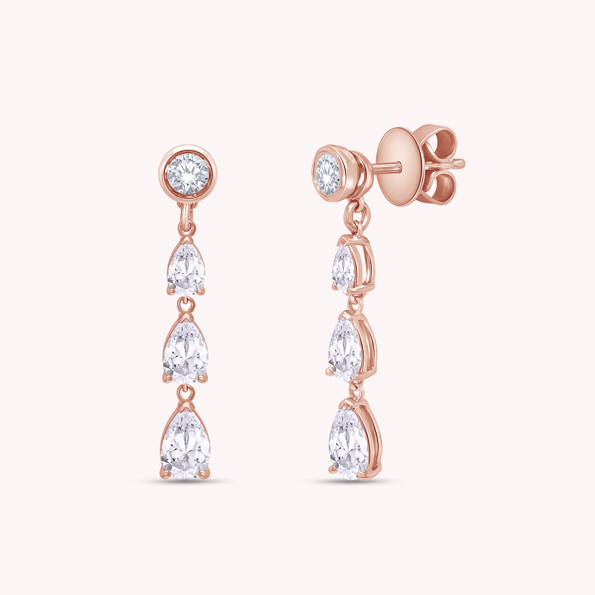 Lab Created Moissanite Glamorous Degrade Dangling Earrings