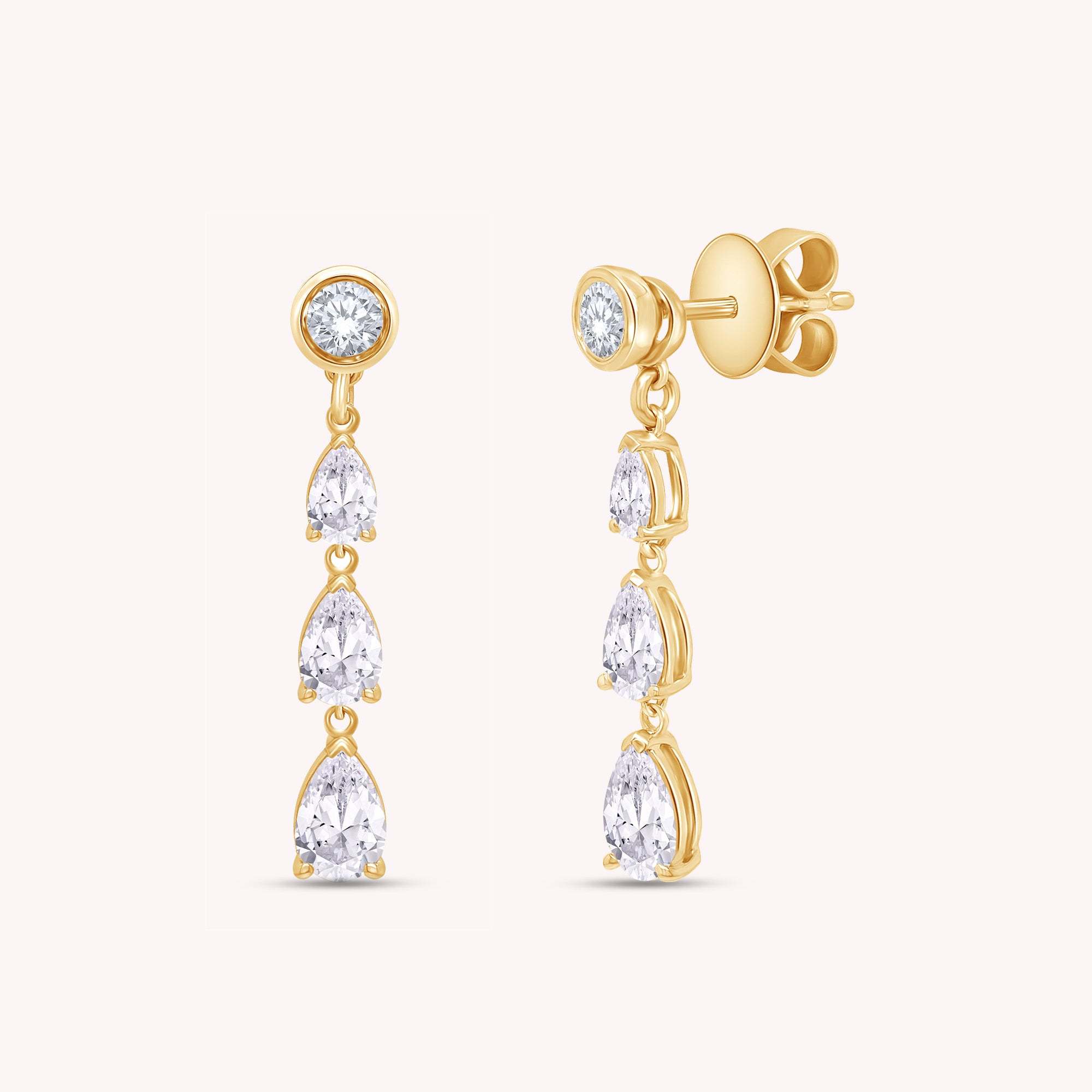 Lab Created Moissanite Glamorous Degrade Dangling Earrings