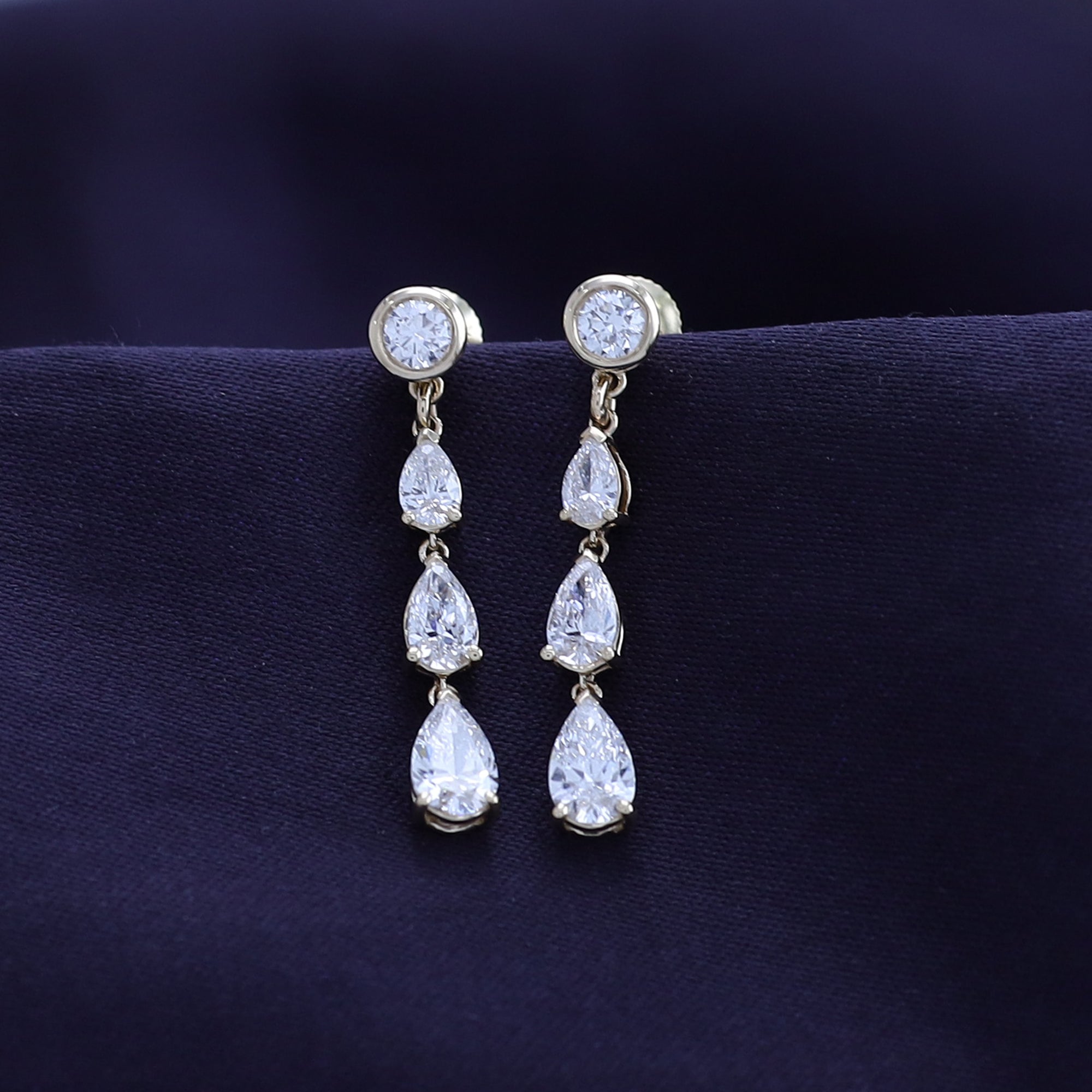 Lab Created Moissanite Glamorous Degrade Dangling Earrings