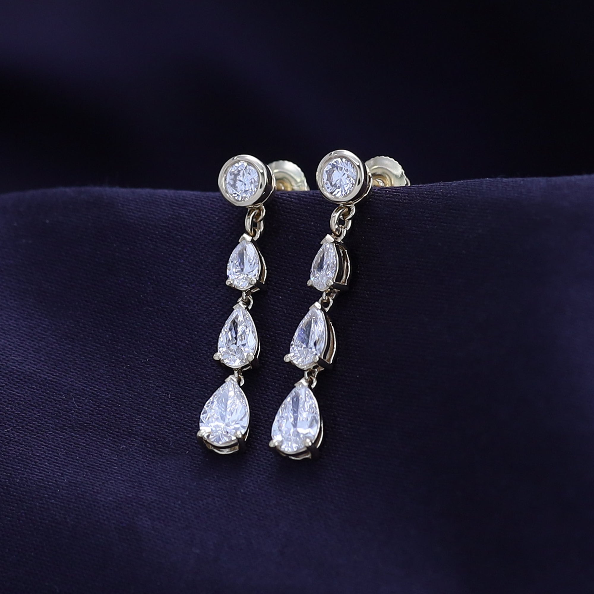 Lab Created Moissanite Glamorous Degrade Dangling Earrings