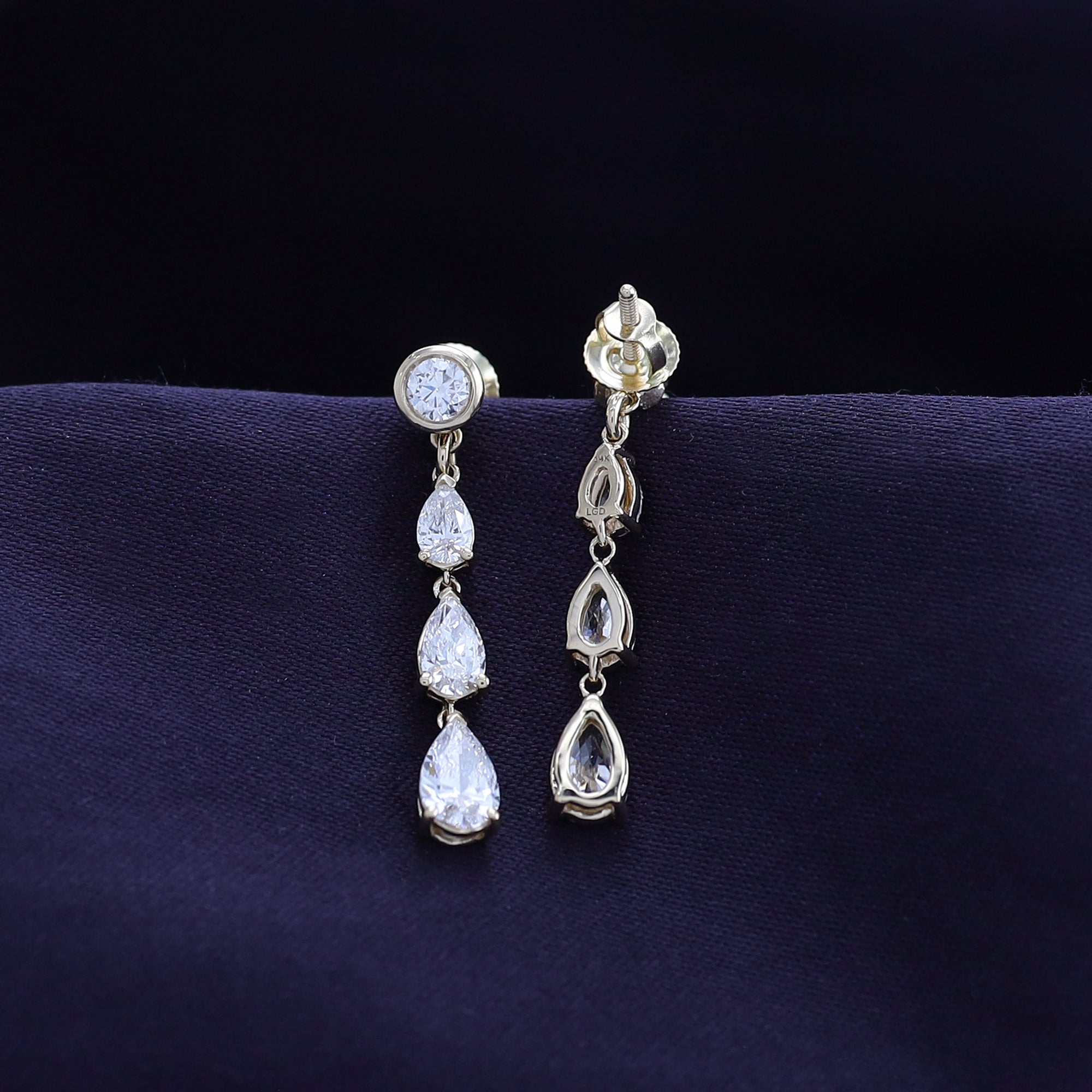 Lab Created Moissanite Glamorous Degrade Dangling Earrings