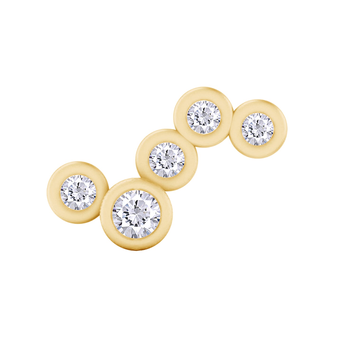 Ear Climber Sparkling Bezel Set 4 Stone Pair Earrings