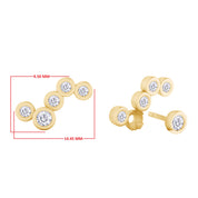 Ear Climber Sparkling Lab Grown Diamond 5 Stone Pair Earrings