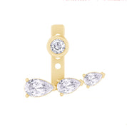 Pear Shape 3 Stone Add On Lab Grown Diamond Stud Earring