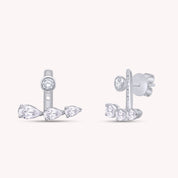 Pear Shape 3 Stone Add on Lab Grown Diamond Stud Earrings