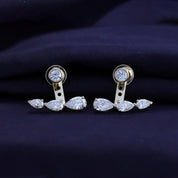 Pear Shape 3 Stone Add on Lab Grown Diamond Stud Earrings