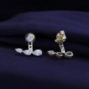 Pear Shape 3 Stone Add on Lab Grown Diamond Stud Earrings