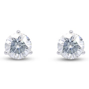 Lab Created Moissanite 3-Prong Martini Stud Earrings