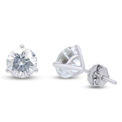 Lab Created Moissanite 3-Prong Martini Stud Earrings