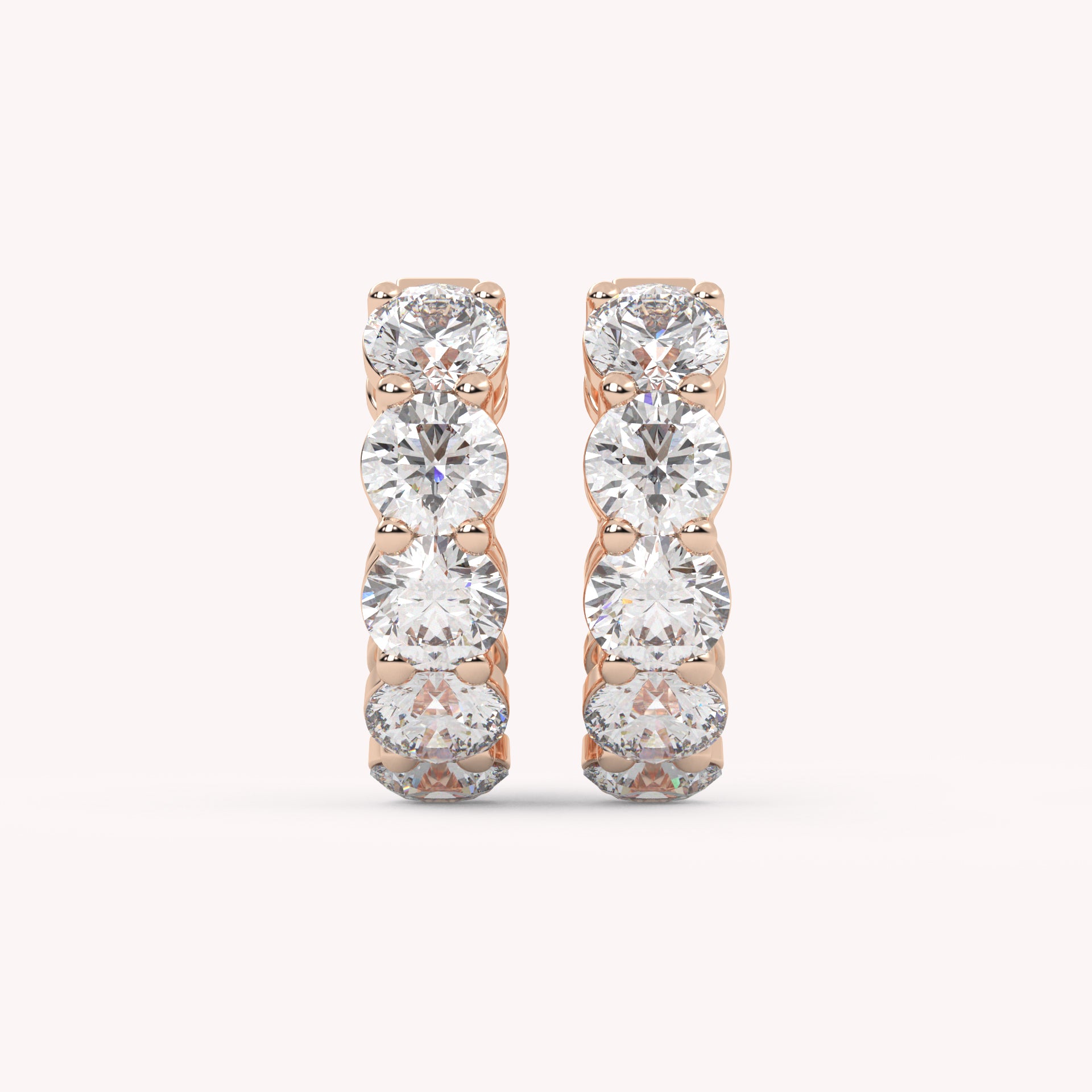 IGI Certified Lab Grown Diamond Five Stone Hoop Earrings