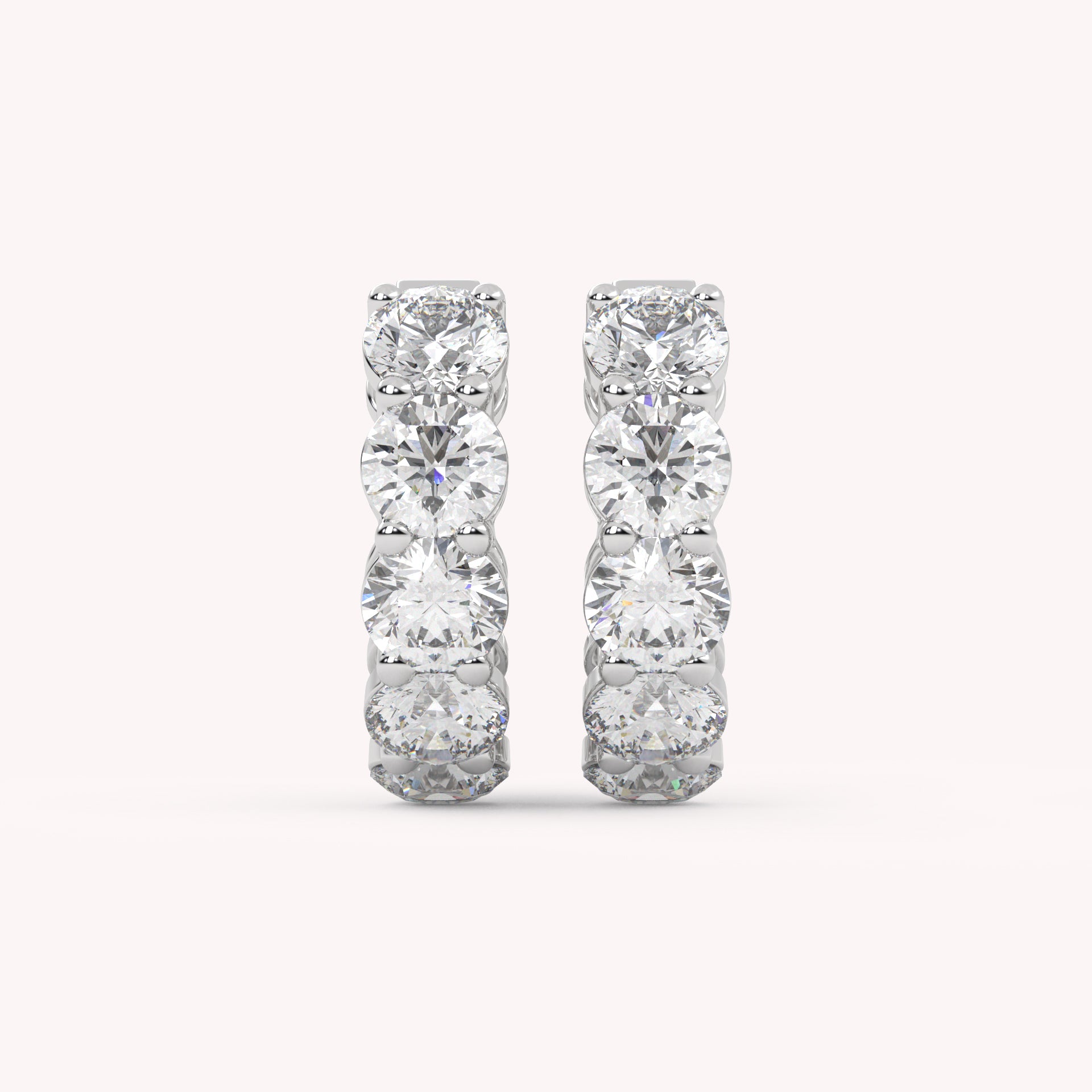 IGI Certified Lab Grown Diamond Five Stone Hoop Earrings