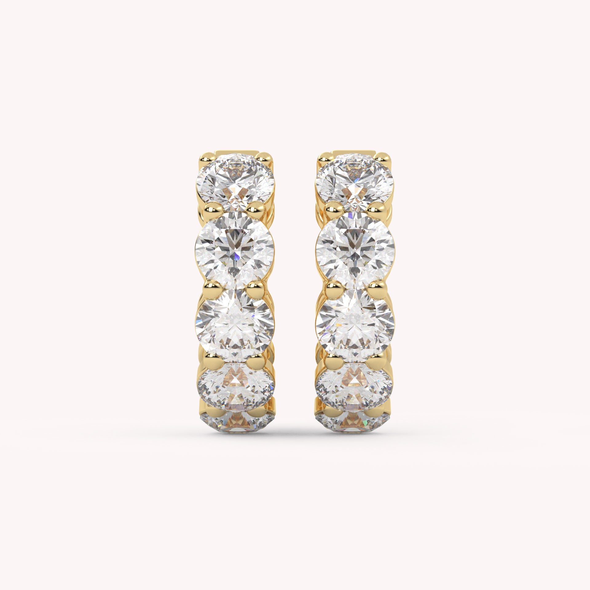 IGI Certified Lab Grown Diamond Five Stone Hoop Earrings