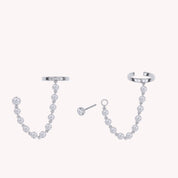 Lab Grown Diamond Yard Ear Cuff Earrings