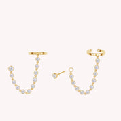 Lab Grown Diamond Yard Ear Cuff Earrings