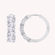 Pear Cut 2.80 Carat Lab Grown Diamond Huggie Hoop Earrings