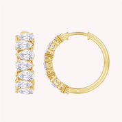 Pear Cut 2.80 Carat Lab Grown Diamond Huggie Hoop Earrings