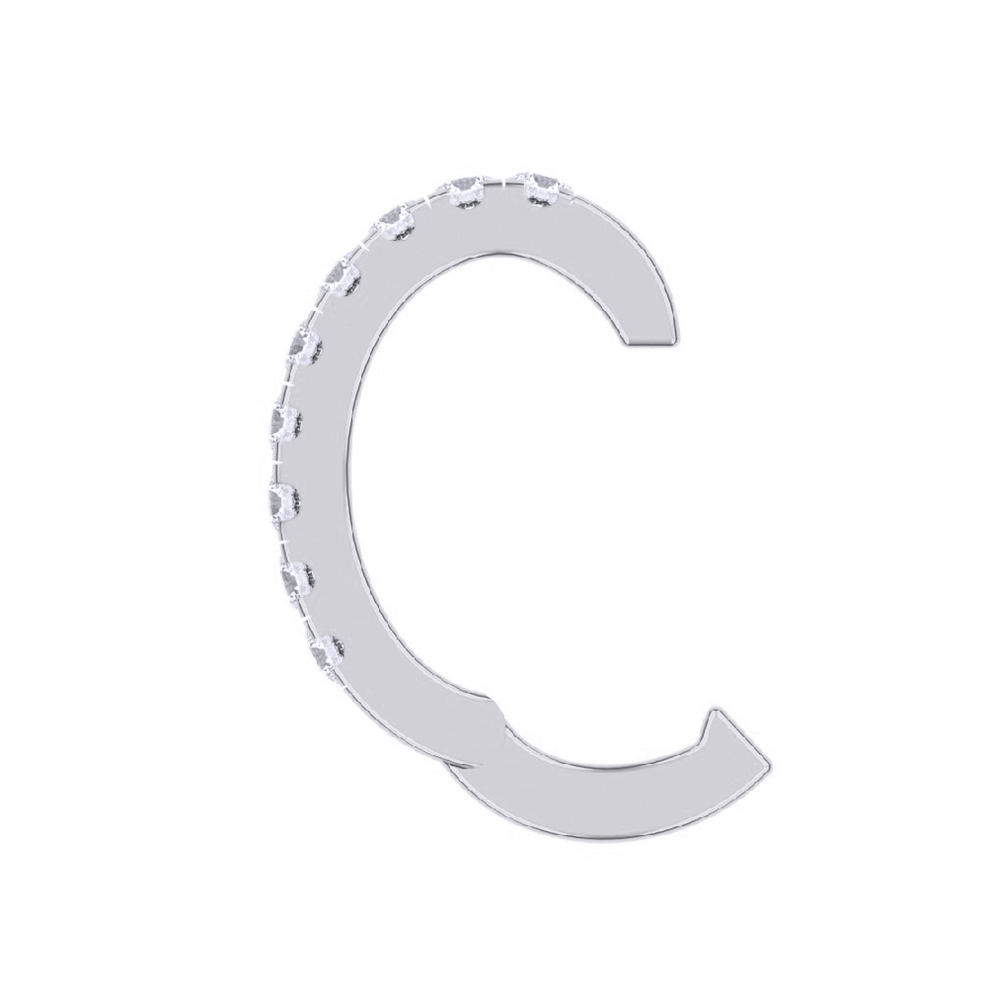 White Cubic Zirconia Single Piece Cuff Earrings