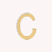 White Cubic Zirconia Single Piece Cuff Earrings