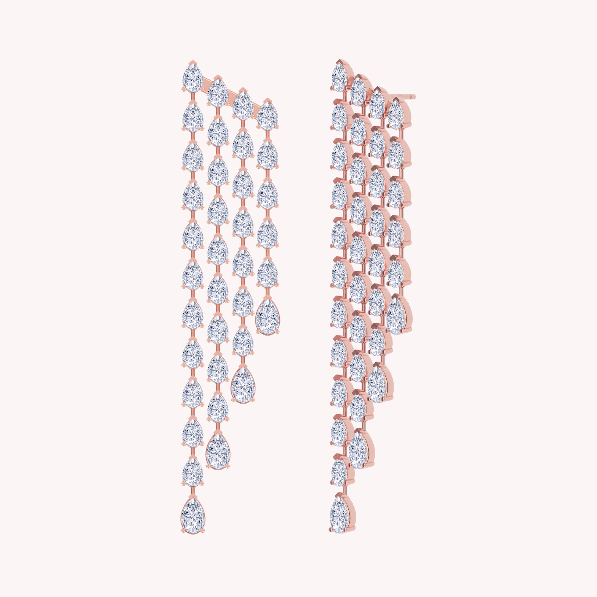 Tassels Earrings for Women Pear Shape 4.00 Carat Lab Created Moissanite