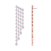 Tassels Earrings for Women Pear Shape 4.00 Carat Lab Created Moissanite