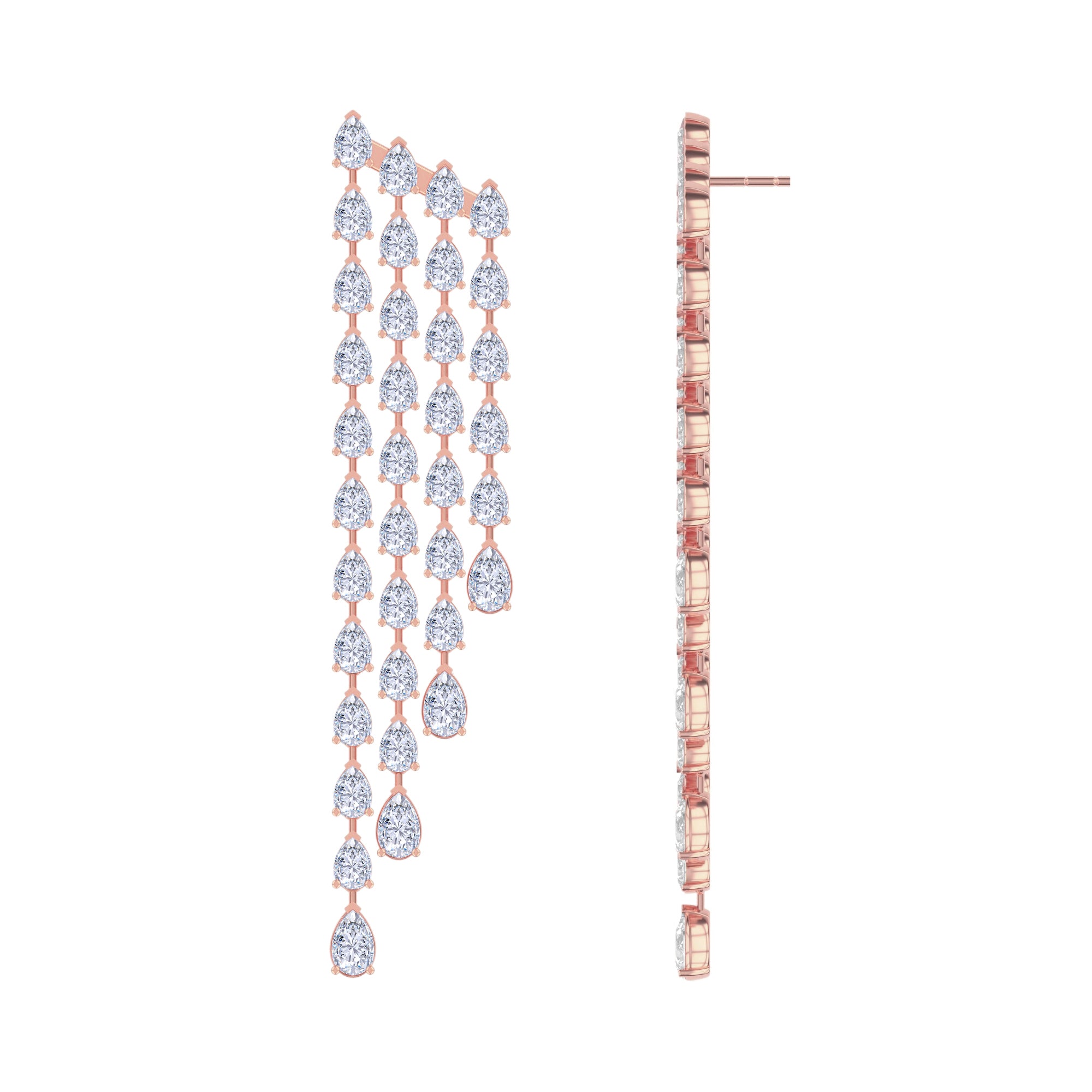 Tassels Earrings for Women Pear Shape 4.00 Carat Lab Created Moissanite