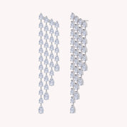 Tassels Earrings for Women Pear Shape 4.00 Carat Lab Created Moissanite