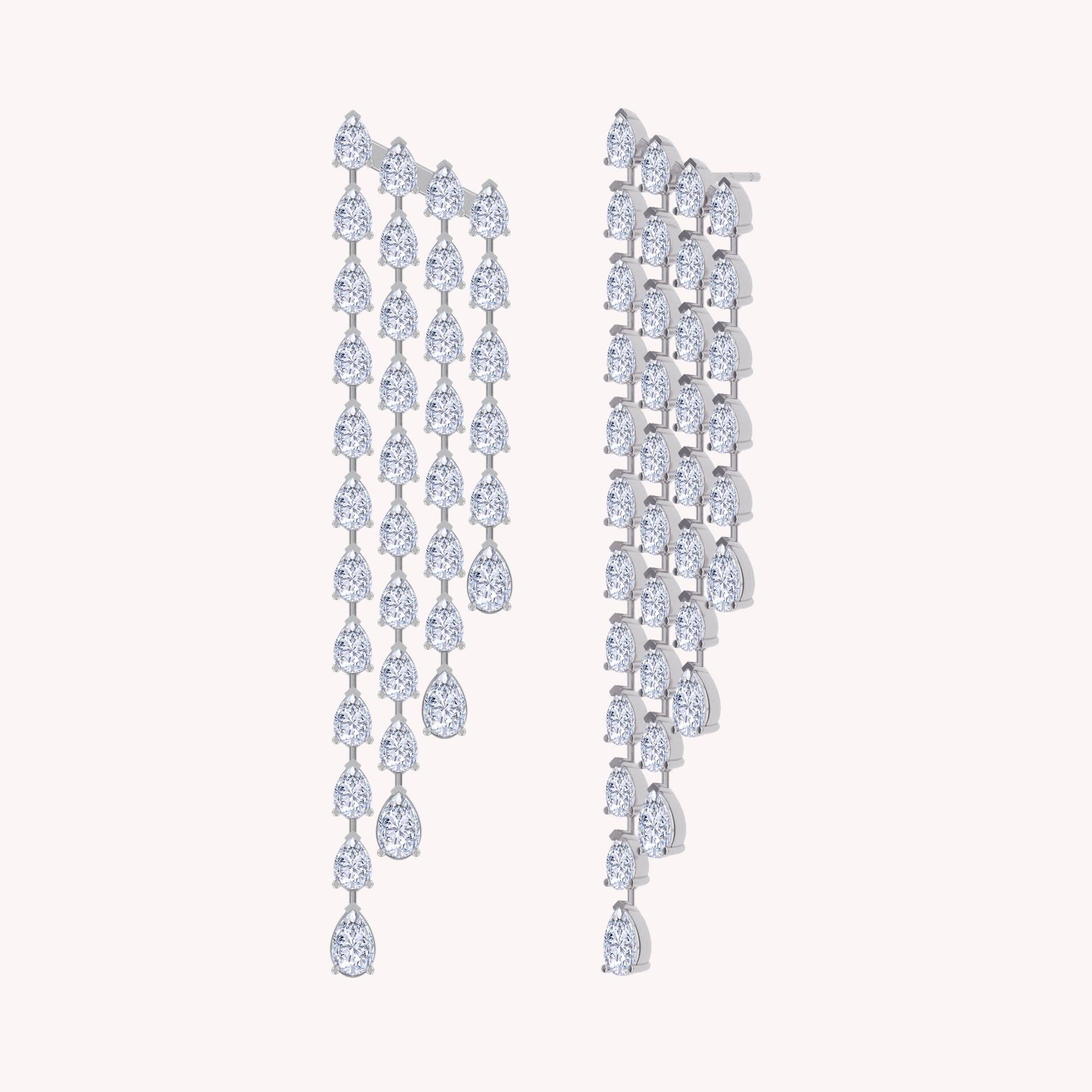 Tassels Earrings for Women Pear Shape 4.00 Carat Lab Created Moissanite