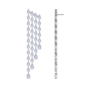 Tassels Earrings for Women Pear Shape 4.00 Carat Lab Created Moissanite