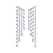 Tassels Earrings for Women Pear Shape 4.00 Carat Lab Created Moissanite
