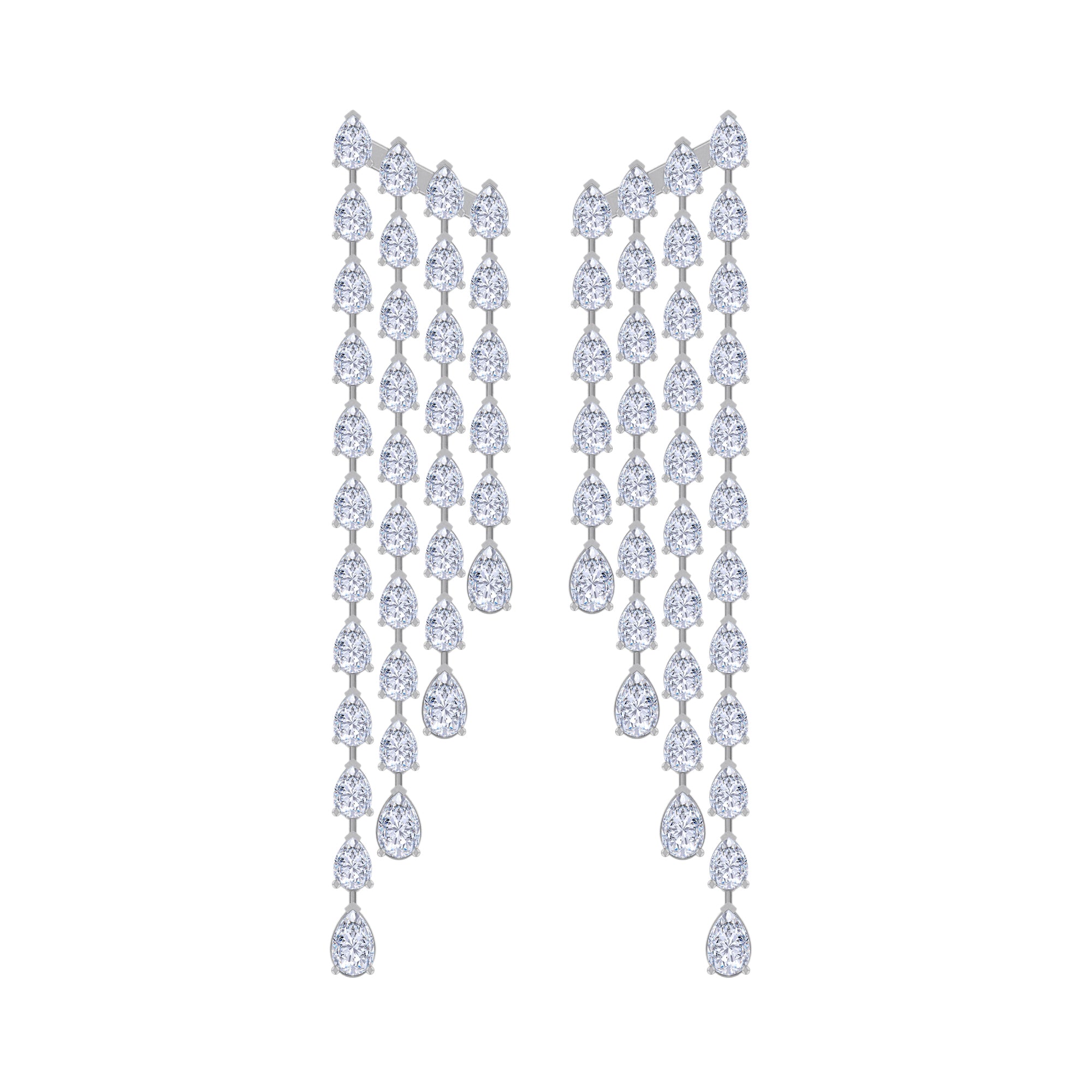 Tassels Earrings for Women Pear Shape 4.00 Carat Lab Created Moissanite