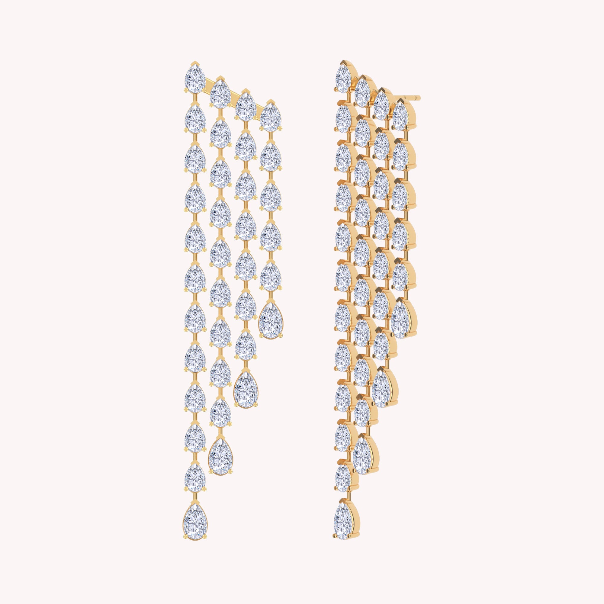 Tassels Earrings for Women Pear Shape 4.00 Carat Lab Created Moissanite