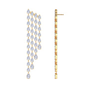 Tassels Earrings for Women Pear Shape 4.00 Carat Lab Created Moissanite