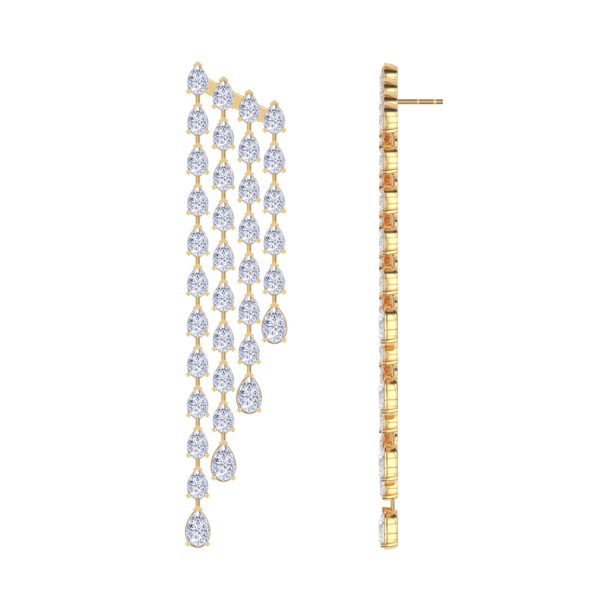 Tassels Earrings for Women Pear Shape 4.00 Carat Lab Created Moissanite