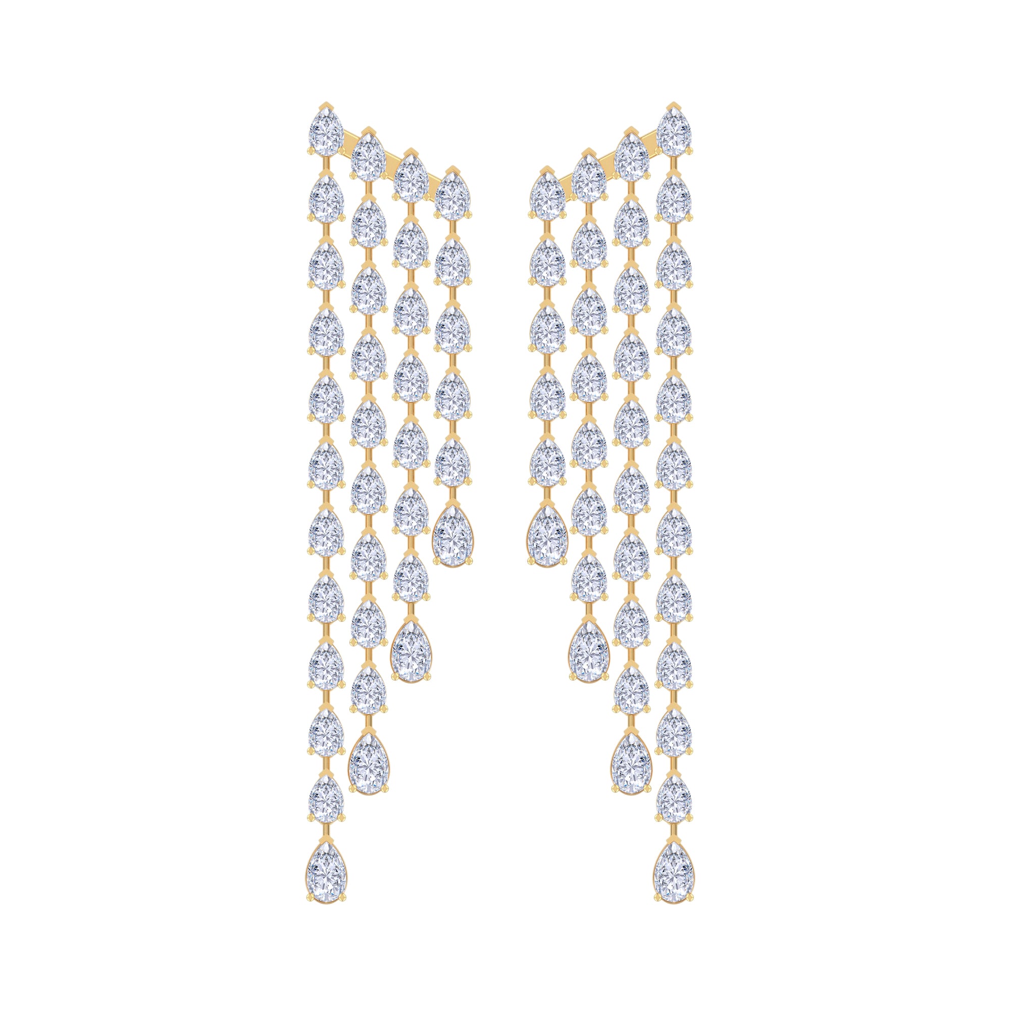 Tassels Earrings for Women Pear Shape 4.00 Carat Lab Created Moissanite