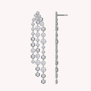 Round Shape 4.00 Carat Lab Created Moissanite Chandelier Drop Earrings