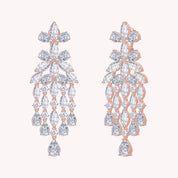 Multi Shape 15.10 Carat Lab Created Moissanite Chandelier Earrings
