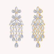 Multi Shape 15.10 Carat Lab Created Moissanite Chandelier Earrings