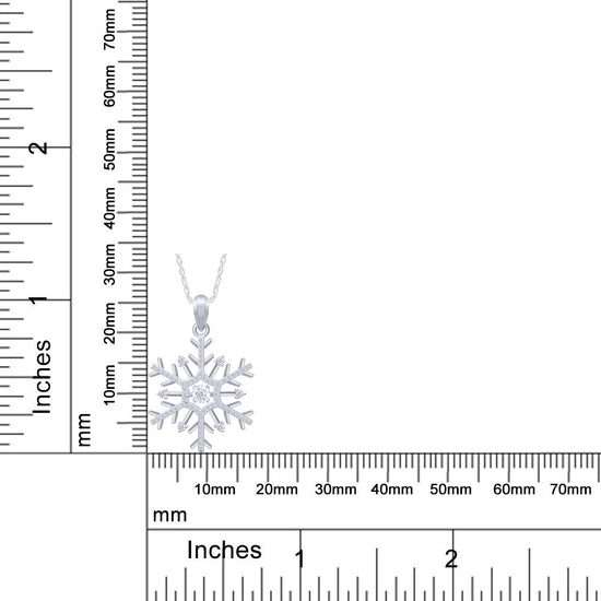 Load image into Gallery viewer, 0.17 Carat Round Cut Natural White Diamond Snowflake Pendant Necklace For Women In 925 Sterling Silver
