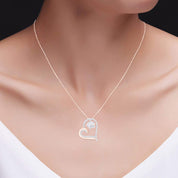 Paw Heart Two Tone Natural Diamond Necklace