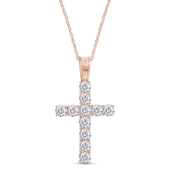Load image into Gallery viewer, 8 1/4 Carat Lab Created Moissanite Diamond Men&amp;#39;s Cross Pendant Necklace In 10K Solid Gold (8.25 Cttw)
