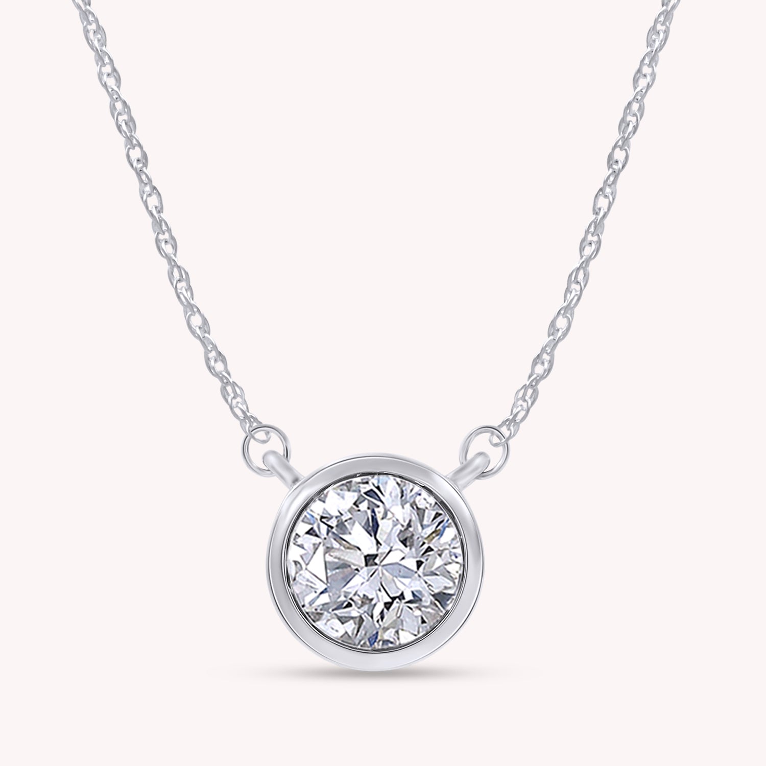 Solitaire 1.00 Carat Lab-Grown Diamond Pendant Necklace