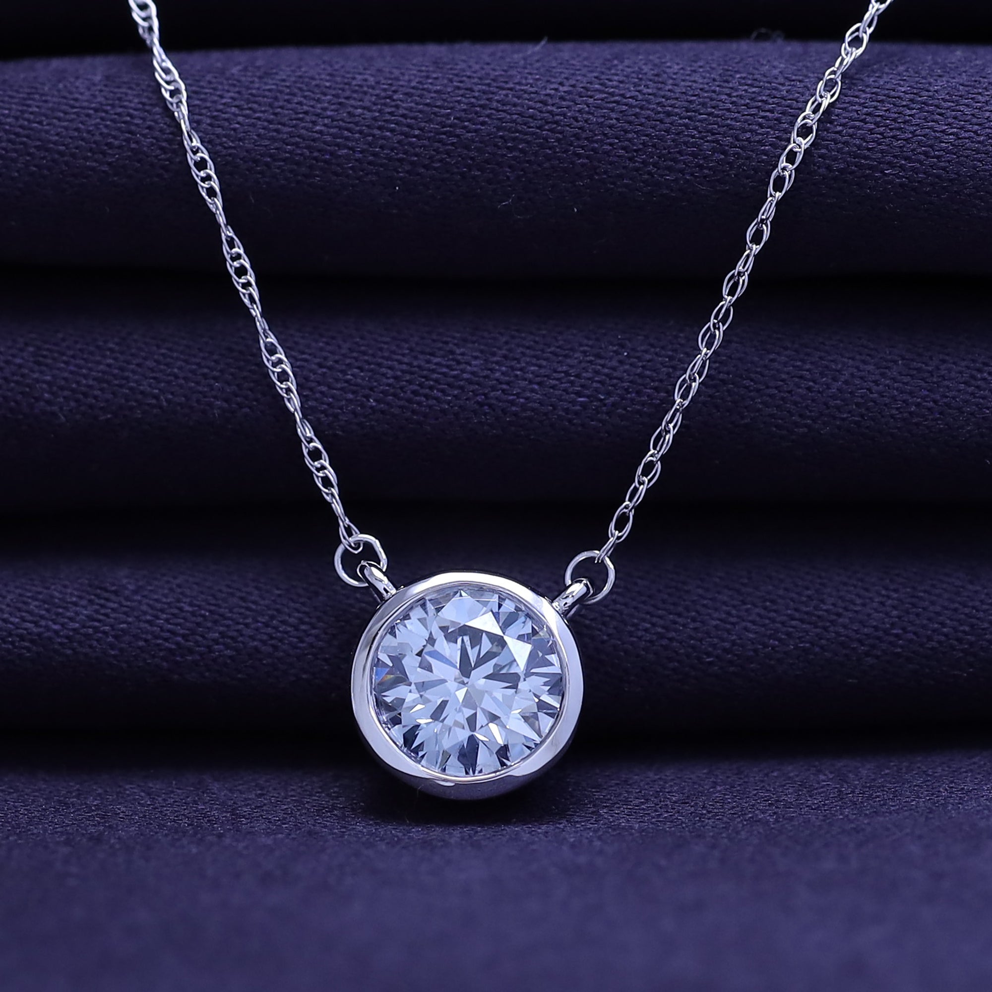 Solitaire 1.00 Carat Lab-Grown Diamond Pendant Necklace