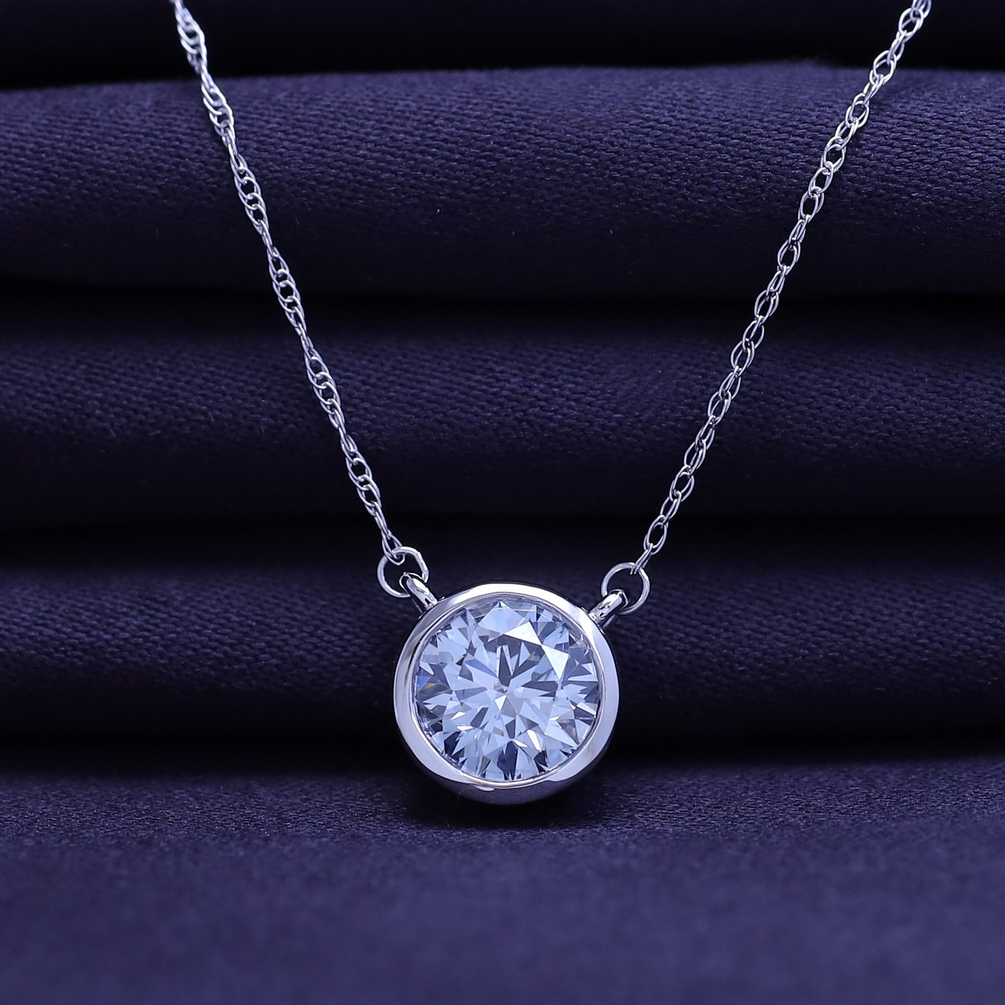 Solitaire 1.00 Carat Lab-Grown Diamond Pendant Necklace