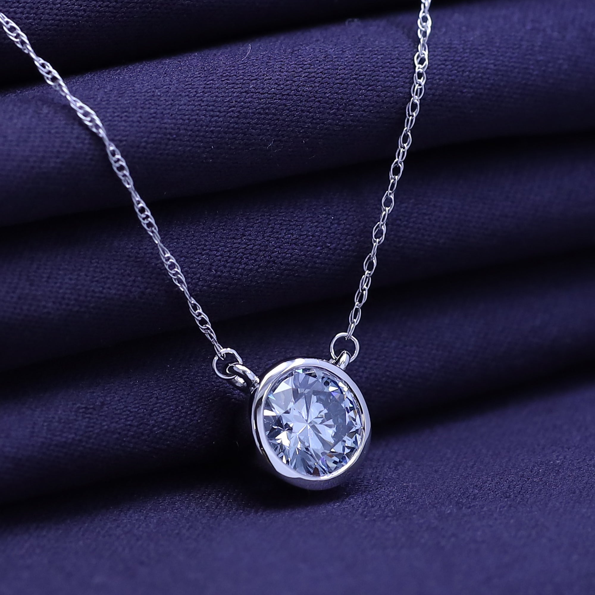 Solitaire 1.00 Carat Lab-Grown Diamond Pendant Necklace