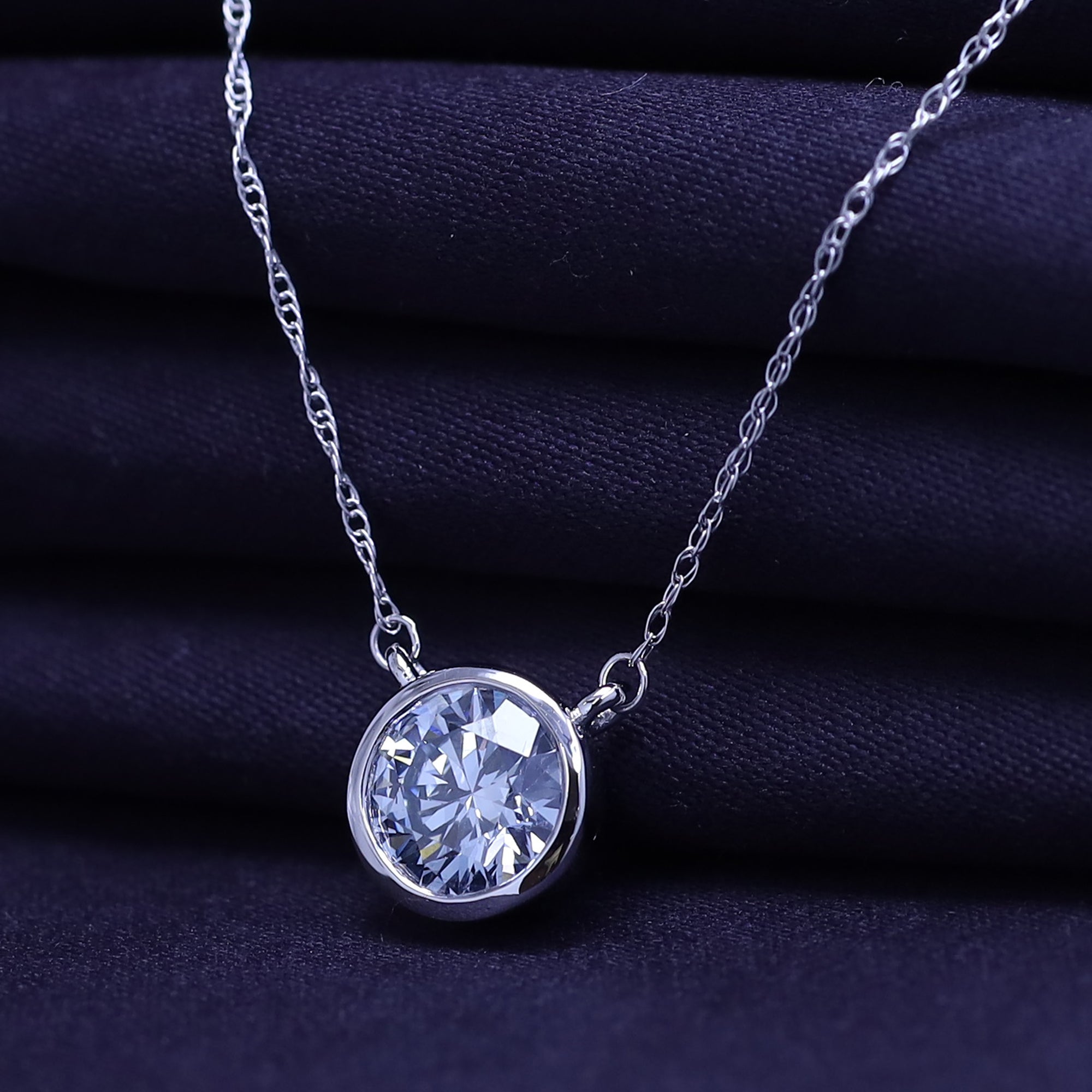 Solitaire 1.00 Carat Lab-Grown Diamond Pendant Necklace