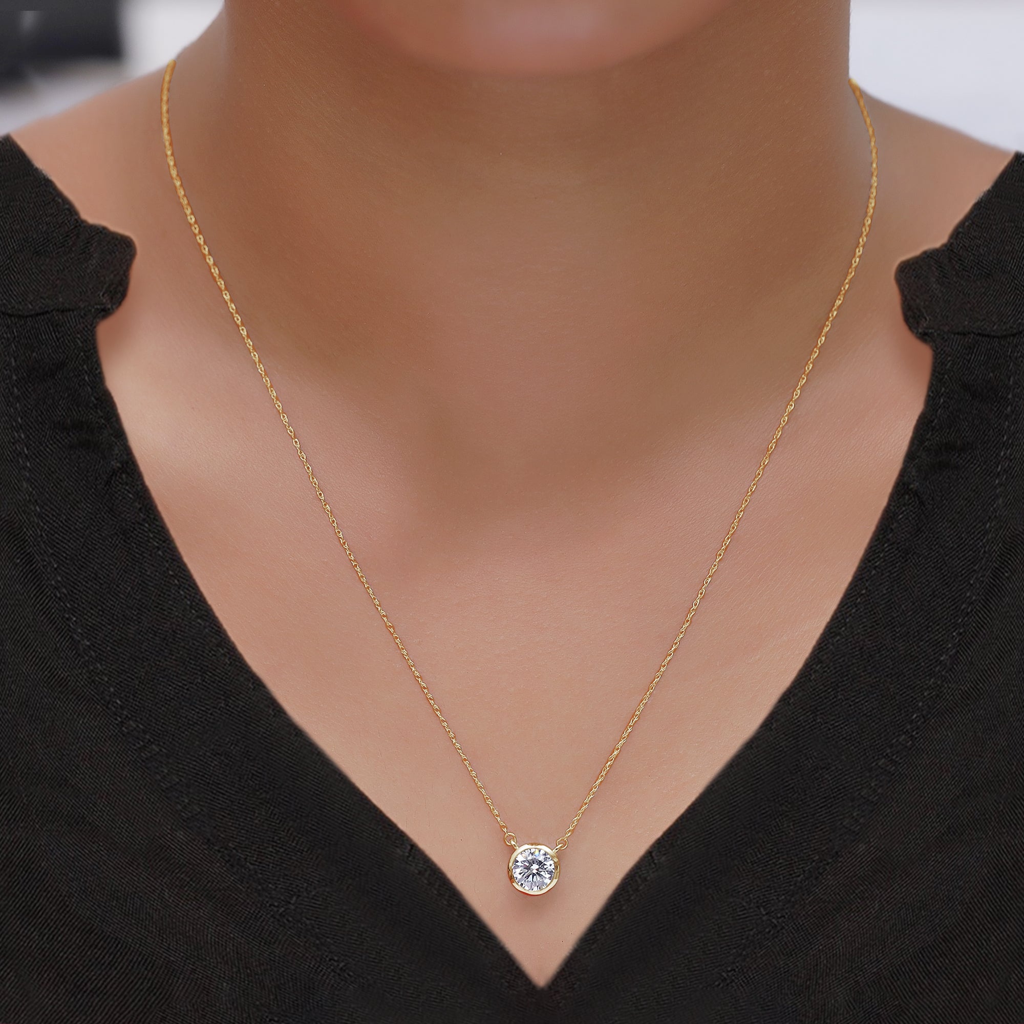 Solitaire 1.00 Carat Lab-Grown Diamond Pendant Necklace
